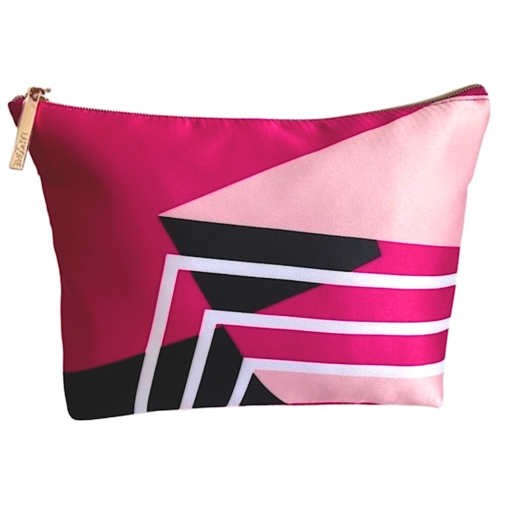 🆕LANCÔME MAKEUP BAG CHIC&SUPER-CUTE&SILKY BEAUTIFUL DESIGN&COLORING!!NWOT